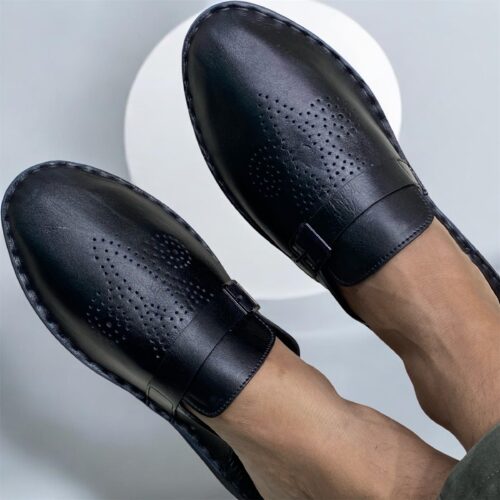 Genuine leather Half Shoes Royel Strap Black