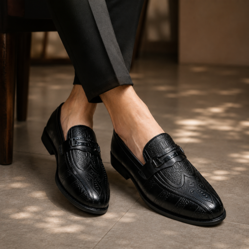 Men's Casual tassels slip-on black