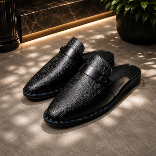 Genuine leather Half Shoes Tecture Black